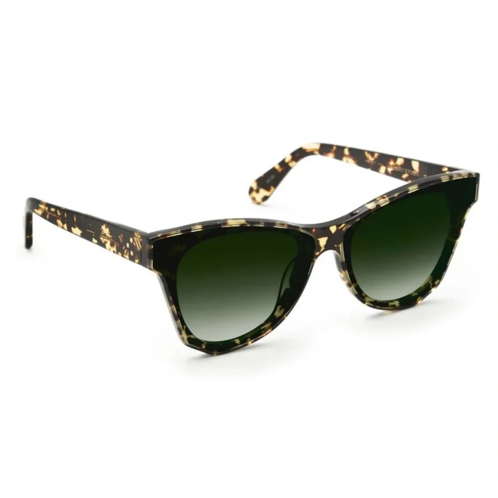 KREWE Tortoiseshell Cat Eye Sunglasses with Dark Green Gradient Lenses